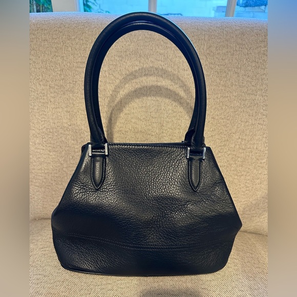 Brooks Brothers Black Genuine Leather Satchel Style Purse Shoulder Bag - Picture 2 of 14